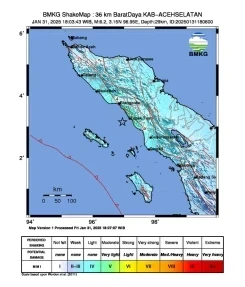 Gempabumi M 6.2, Guncang Aceh, Tidak Ada Korban Jiwa